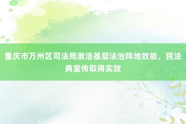 重庆市万州区司法局激活基层法治阵地效能，民法典宣传取得实效