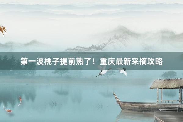 第一波桃子提前熟了！重庆最新采摘攻略