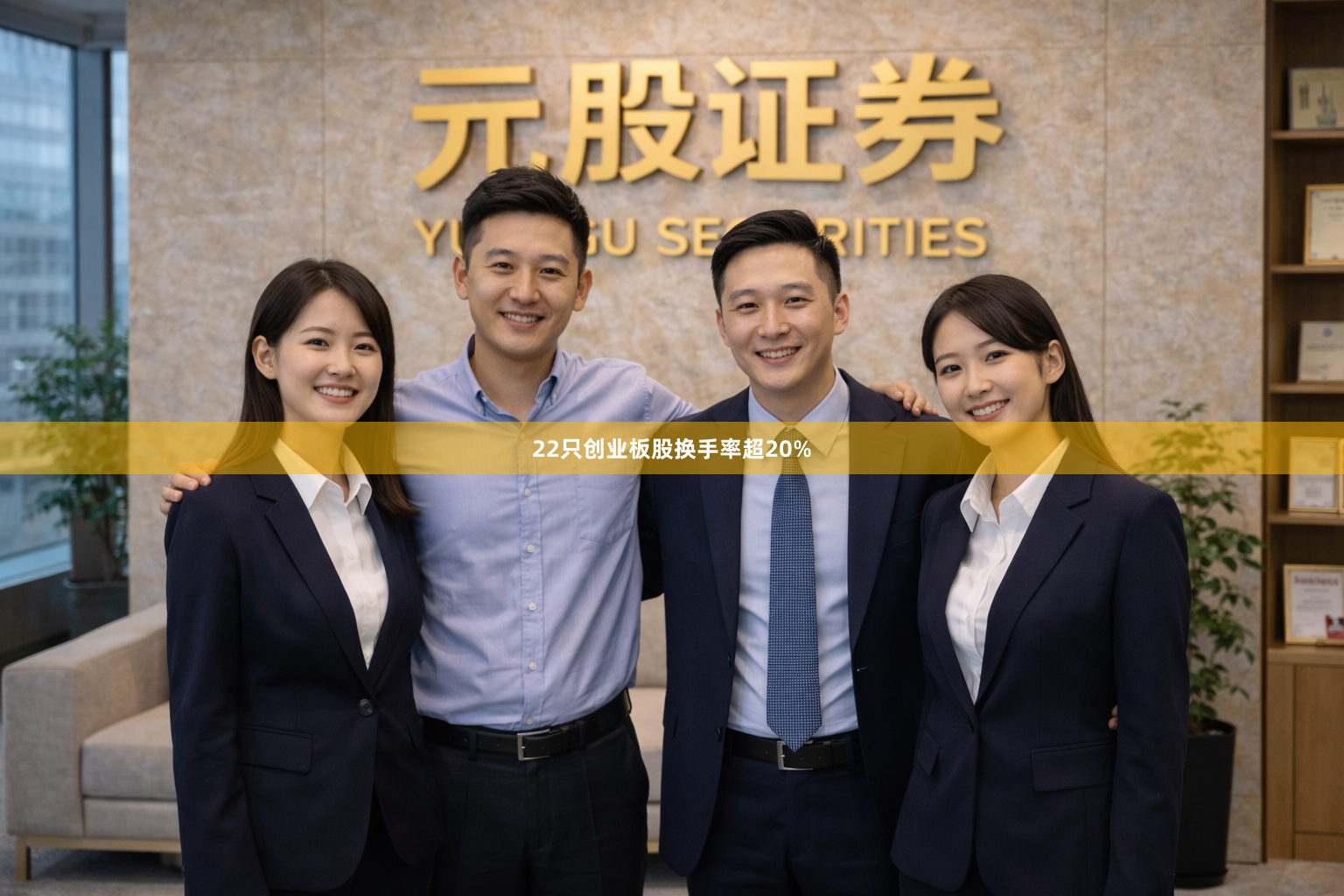 22只创业板股换手率超20%