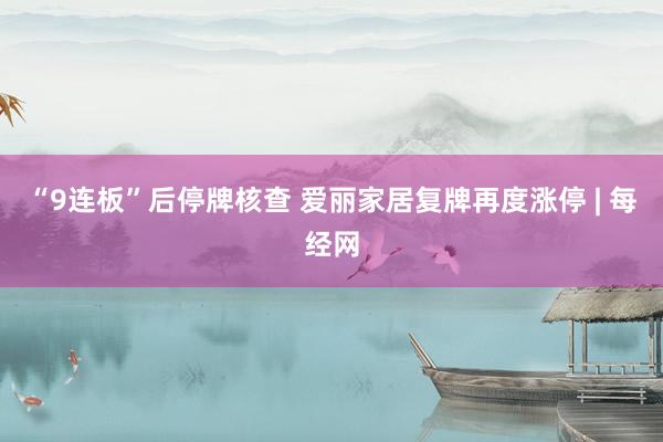 “9连板”后停牌核查 爱丽家居复牌再度涨停 | 每经网