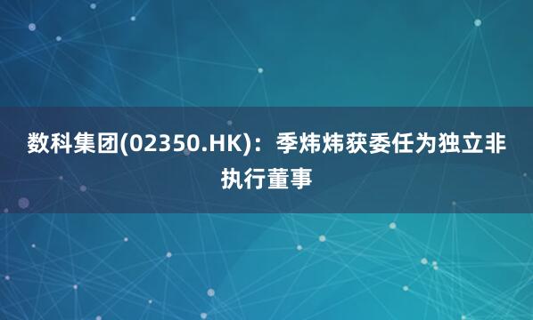 数科集团(02350.HK)：季炜炜获委任为独立非执行董事