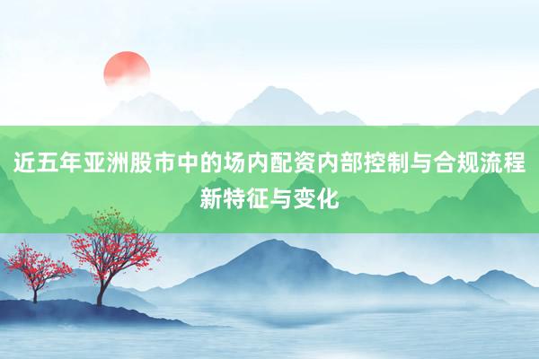 近五年亚洲股市中的场内配资内部控制与合规流程新特征与变化