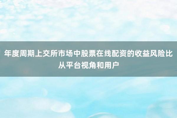 年度周期上交所市场中股票在线配资的收益风险比从平台视角和用户