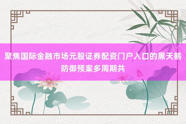 聚焦国际金融市场元股证券配资门户入口的黑天鹅防御预案多周期共