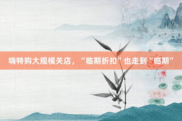 嗨特购大规模关店，“临期折扣”也走到“临期”
