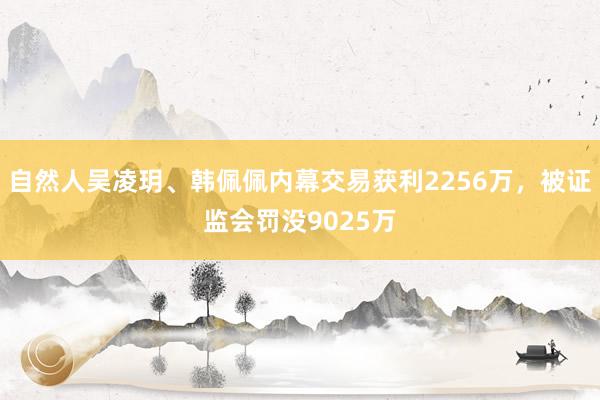 自然人吴凌玥、韩佩佩内幕交易获利2256万，被证监会罚没9025万