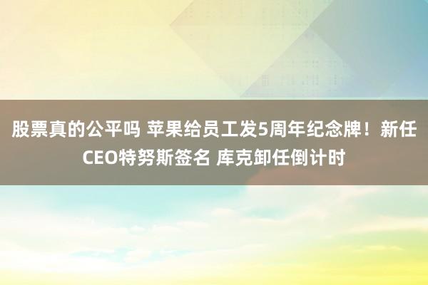 股票真的公平吗 苹果给员工发5周年纪念牌！新任CEO特努斯签名 库克卸任倒计时