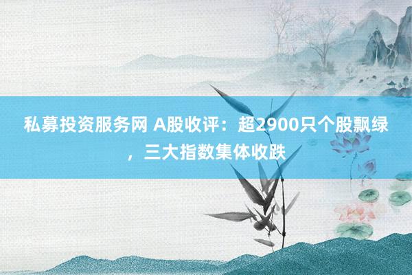 私募投资服务网 A股收评：超2900只个股飘绿，三大指数集体收跌