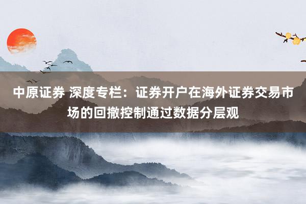 中原证券 深度专栏：证券开户在海外证券交易市场的回撤控制通过数据分层观