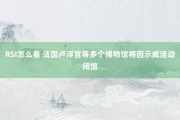 RSI怎么看 法国卢浮宫等多个博物馆将因示威活动闭馆